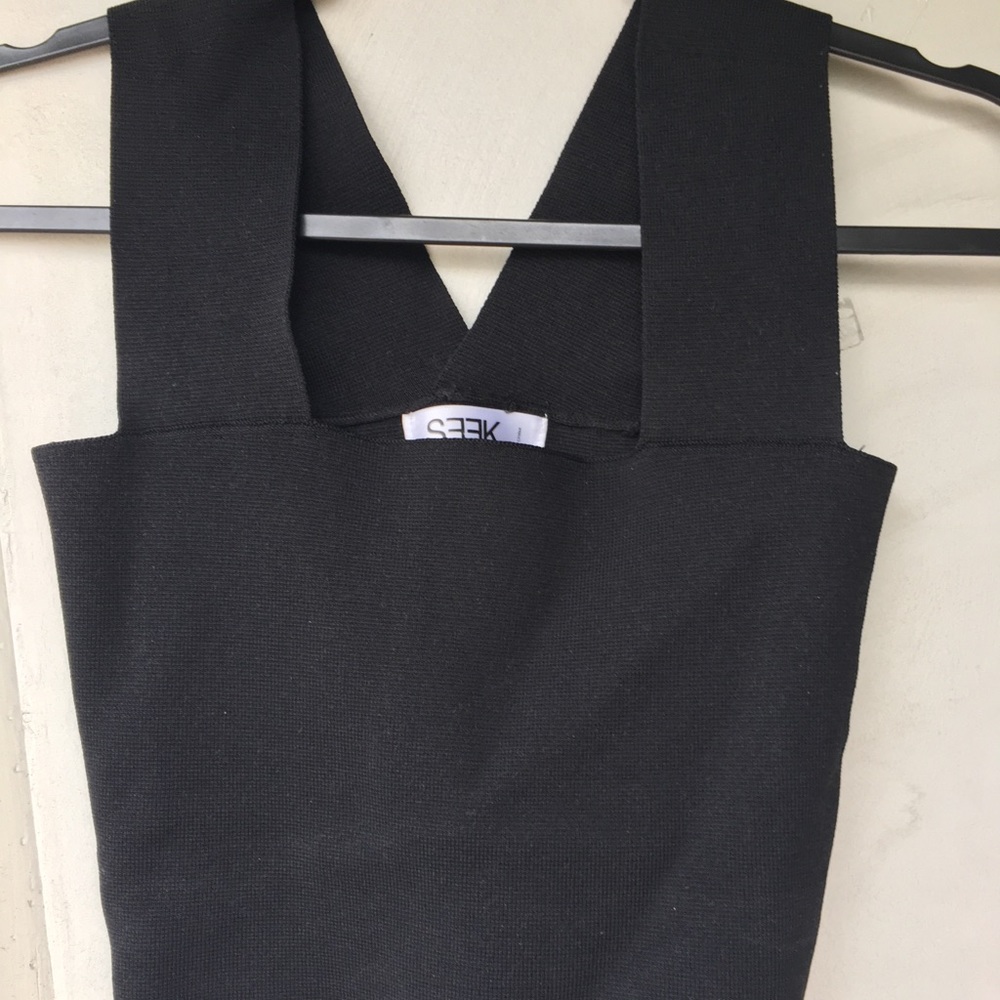Seek the Label square neck bandage crop top